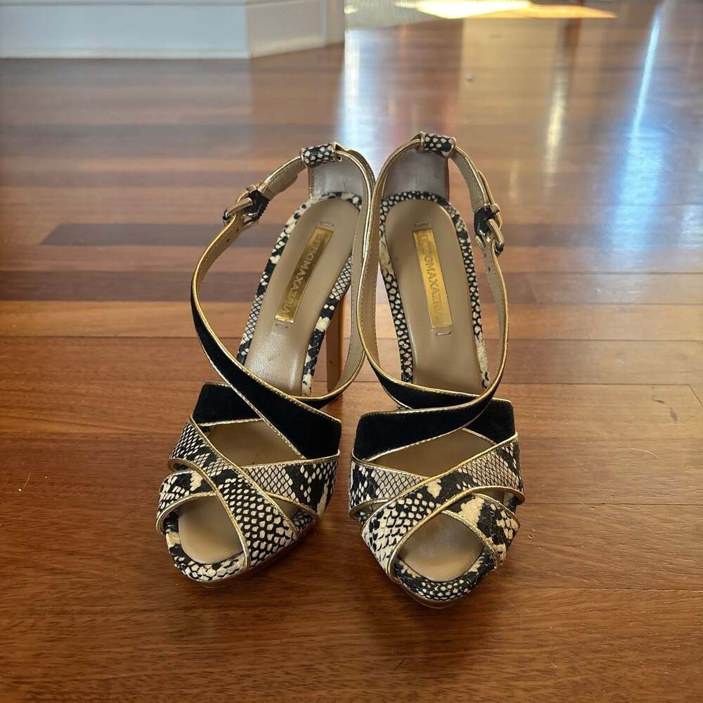 Bcbgmaxazria Olinda Python Snakeskin Print Criss-… - image 1